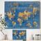 Designart - Golden Glam World Map - Traditional Canvas Artwork